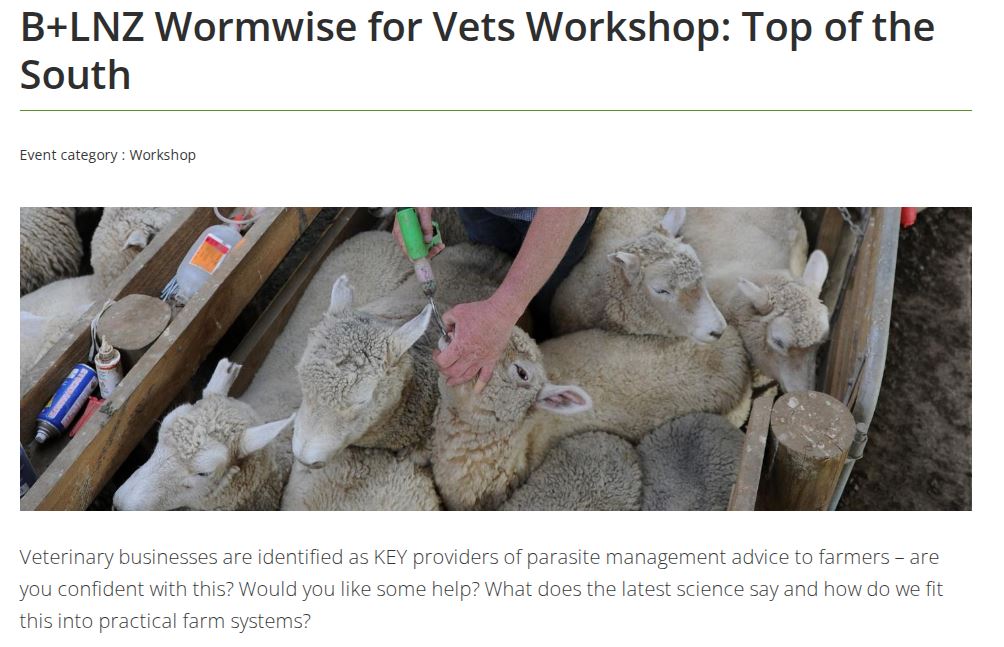 Wormwise workshop for Vet and Vet tech